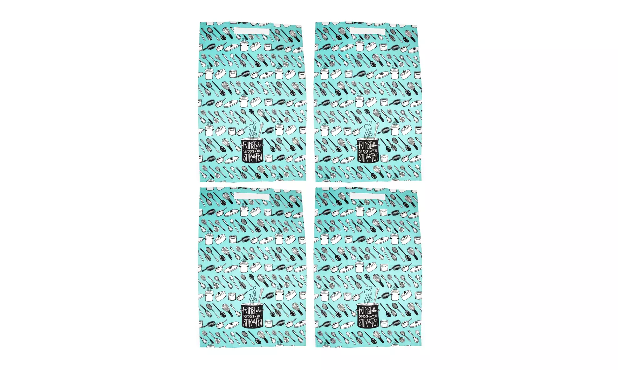 June Clever Rinse the Spoon if you Stir the Pot Kitchen Dishtowel (4-Pack) - Primary Image