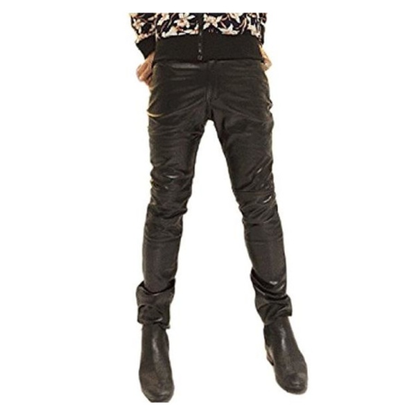 Men S Fashion Skinny Shiny Pu Leather Pants Pub Party Casual Men S Fashion Skinny Shiny Pu Leather Pants Pub Party Casual Trousers Groupon