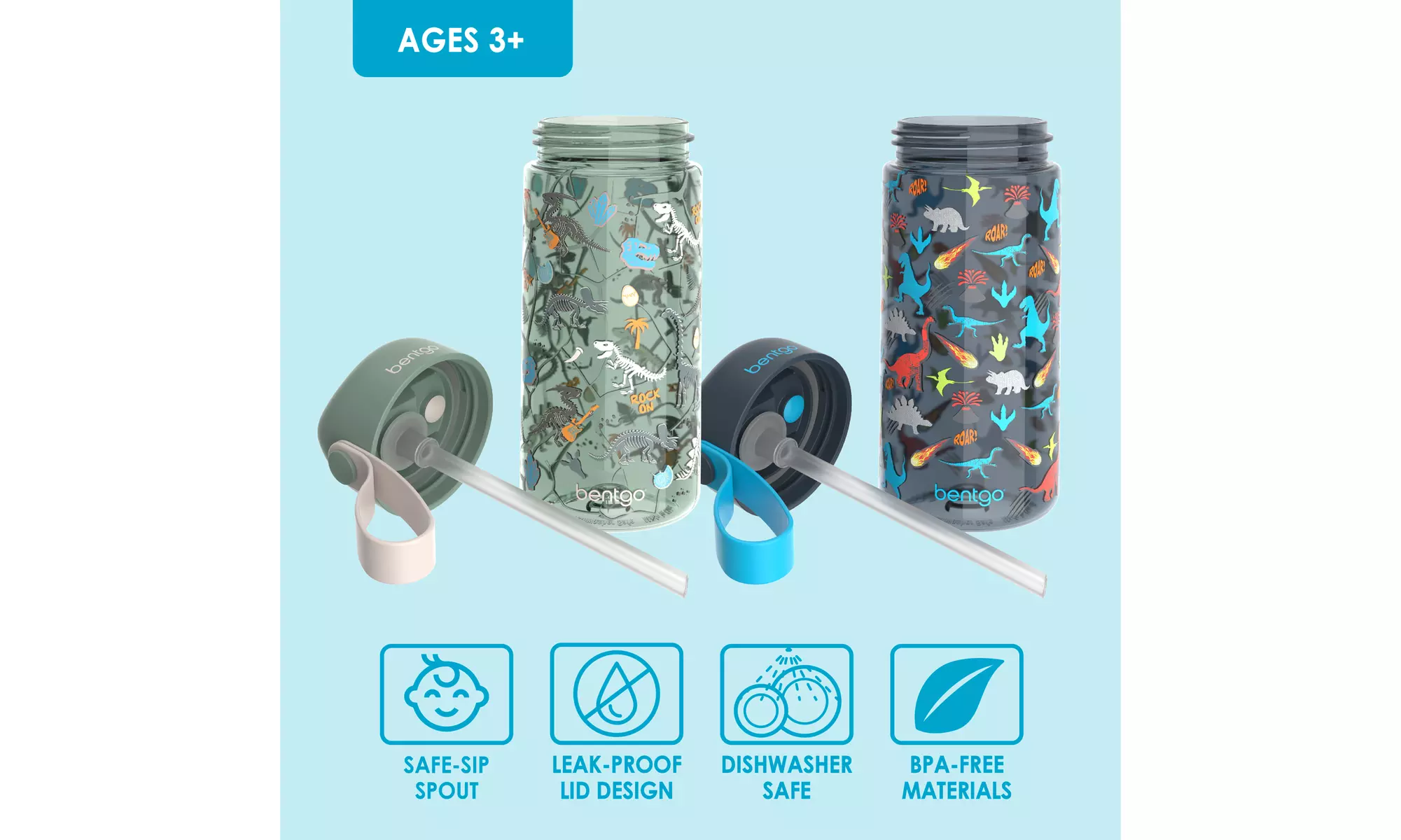 Bentgo Kids Water Bottle (1 and 2 Pack options)