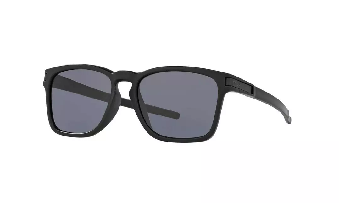 Oakley Latch Square Asian Fit Sunglasses Matte Black Frame Grey Lens - Primary Image