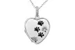 Tender Voices Diamond Accent Heart and Paw Print Locket in Sterling Silver - Second Medium