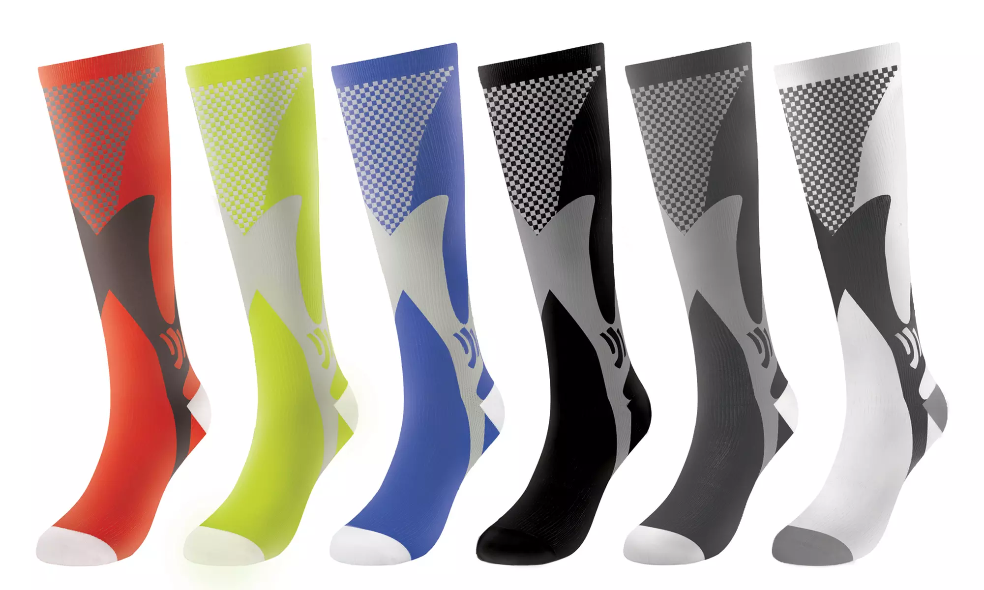 Dynamic Recovery Knee-High Compression Socks for Men and Women (6-Pack) - Primary Image