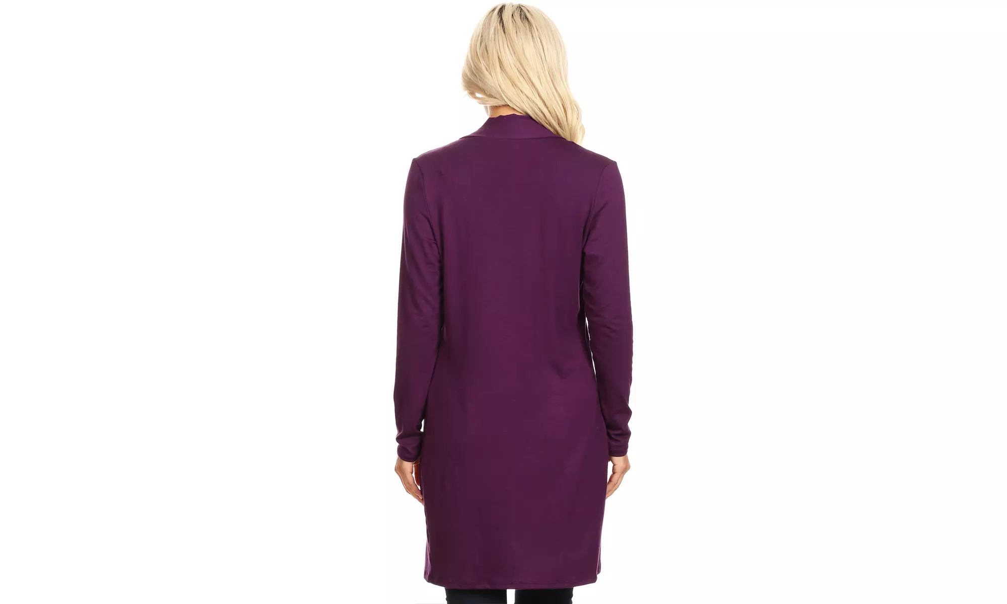 Women's Casual Open Front Basic Long Sleeves Side Pockets Solid Cardigan