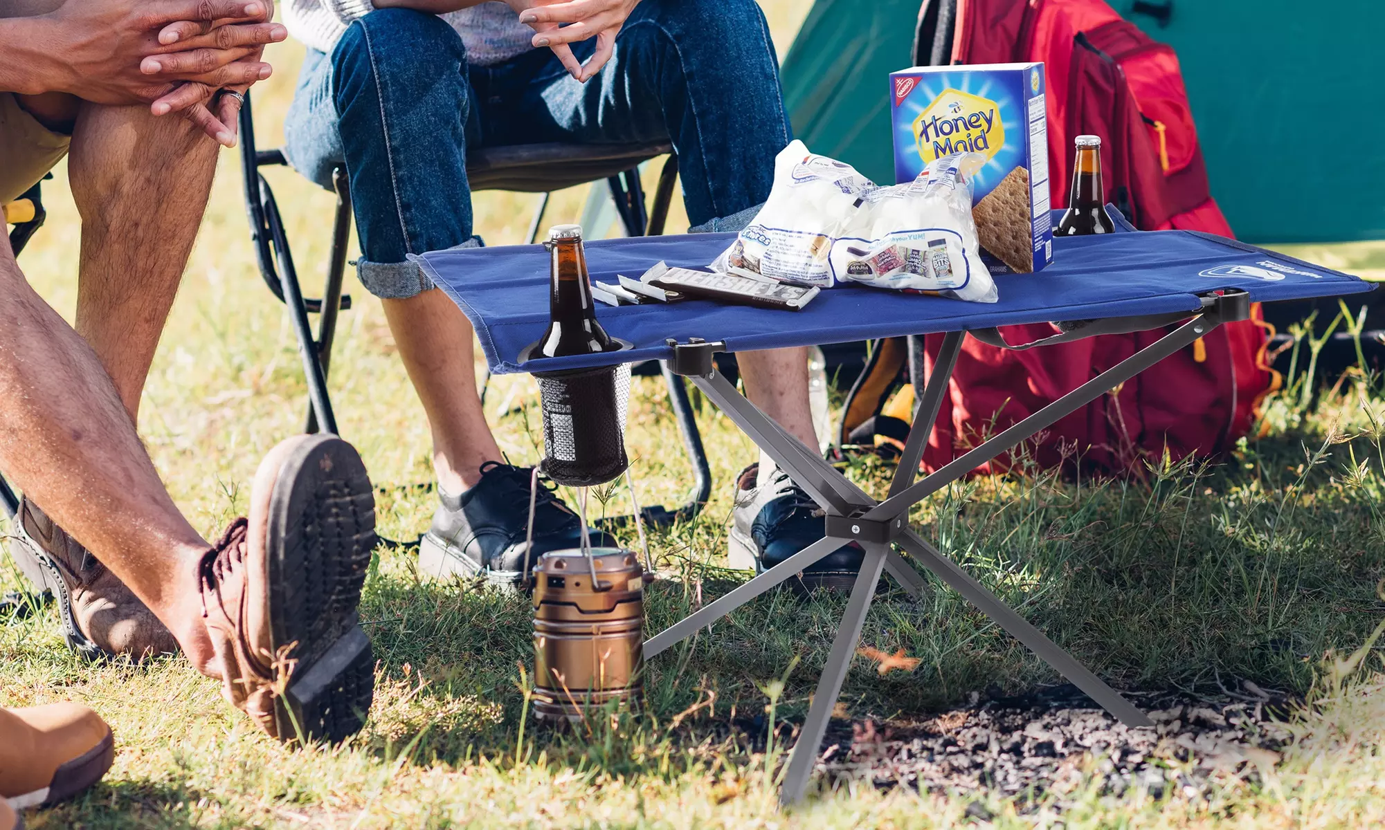 Wakeman Folding Camp Table with Cupholders and Carrying Bag (multiple options) - Primary Image