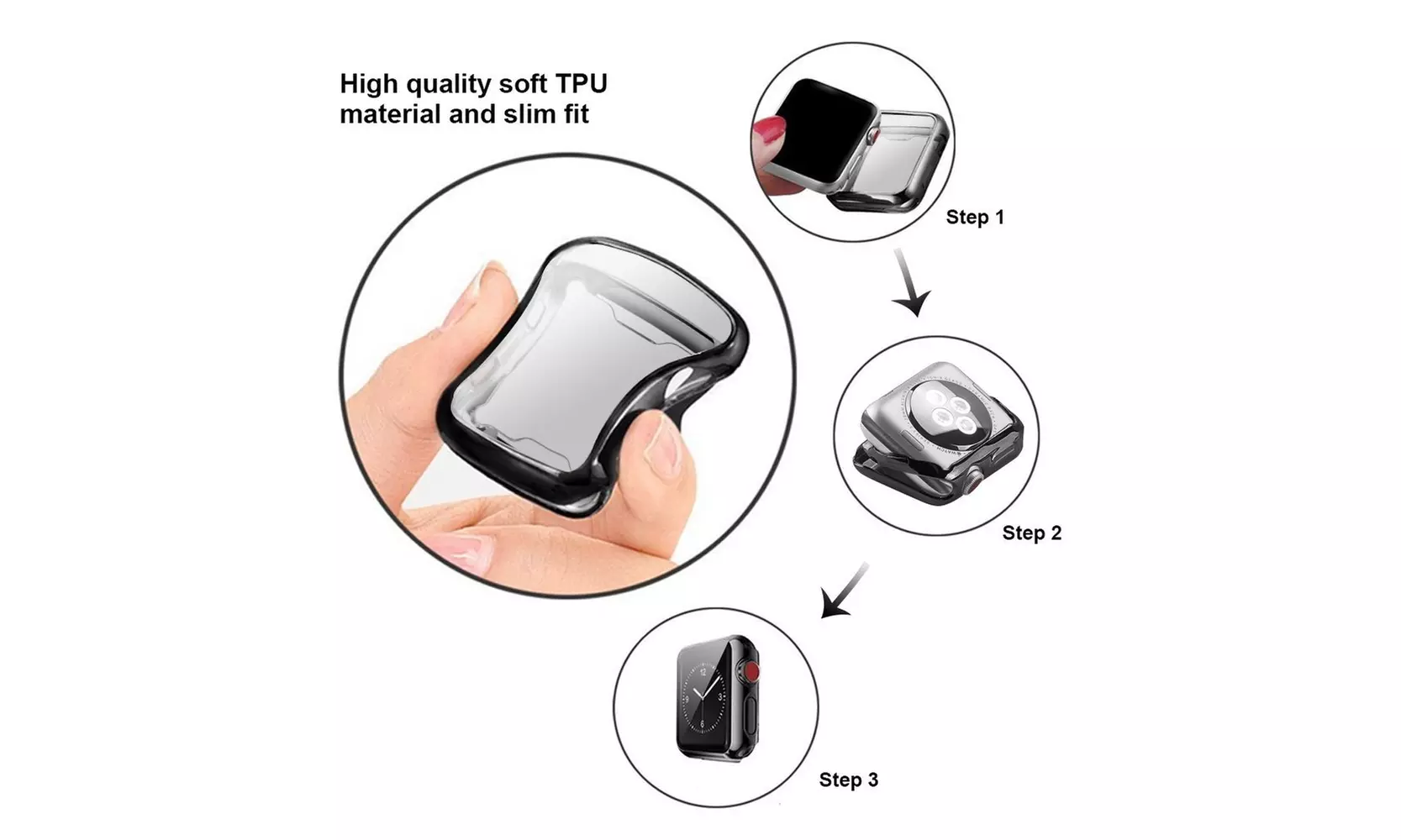 Chrome Full Cover Drop Resistant Bumper Screen Protector Case For Apple Watch
