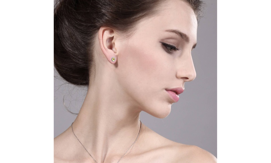 Image 2: 1.44 Carat 925 Silver Sterling Lemon Quartz November Birthstone Silver Earrings