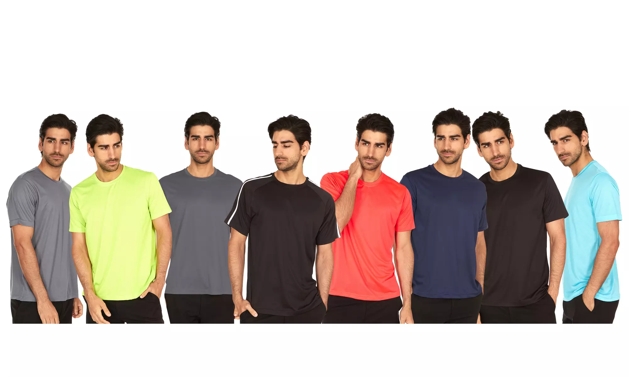 5-Pack Men's Performance Mesh Active T-Shirts (S-2XL) - Second Medium