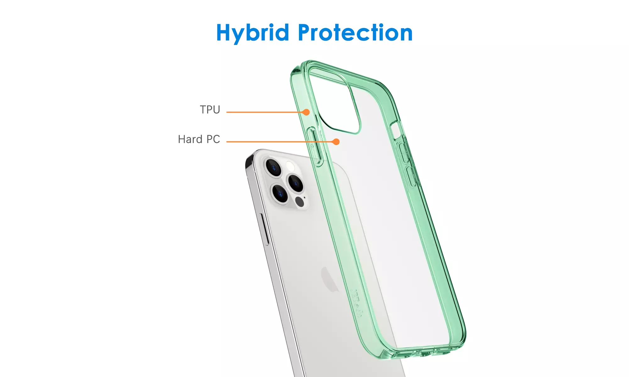 JETech Case for iPhone 12/12 Pro 6.1-Inch Shockproof Bumper Cover Clear Back
