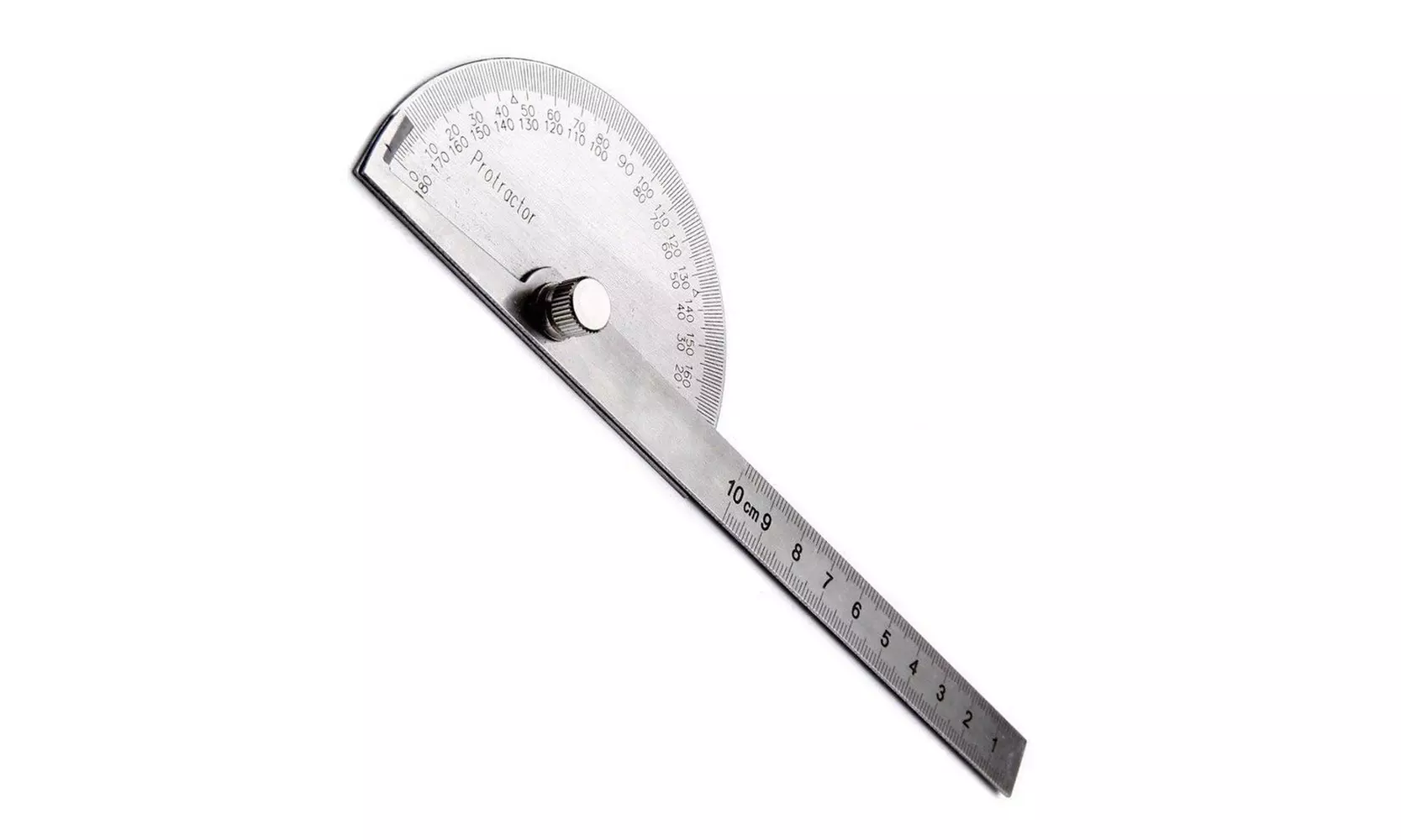 Stainless Steel Rotary Protractor Angle Rule Gauge Machinist Tool - Primary Image