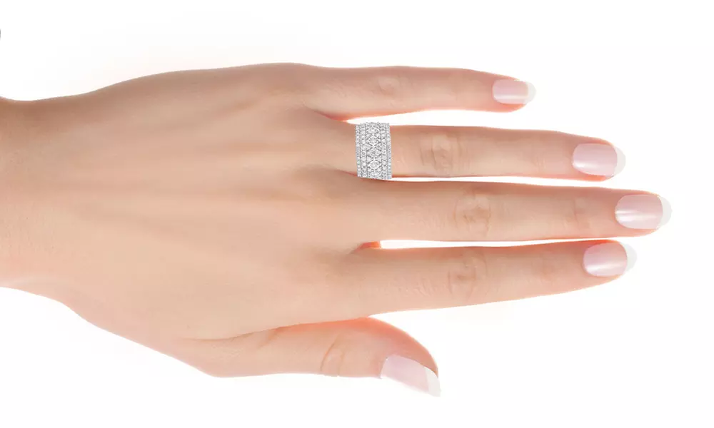 Sterling Silver Miracle Plate 2.25 cttw Diamond Anniversary Ring Fashion Jewelry - Primary Image