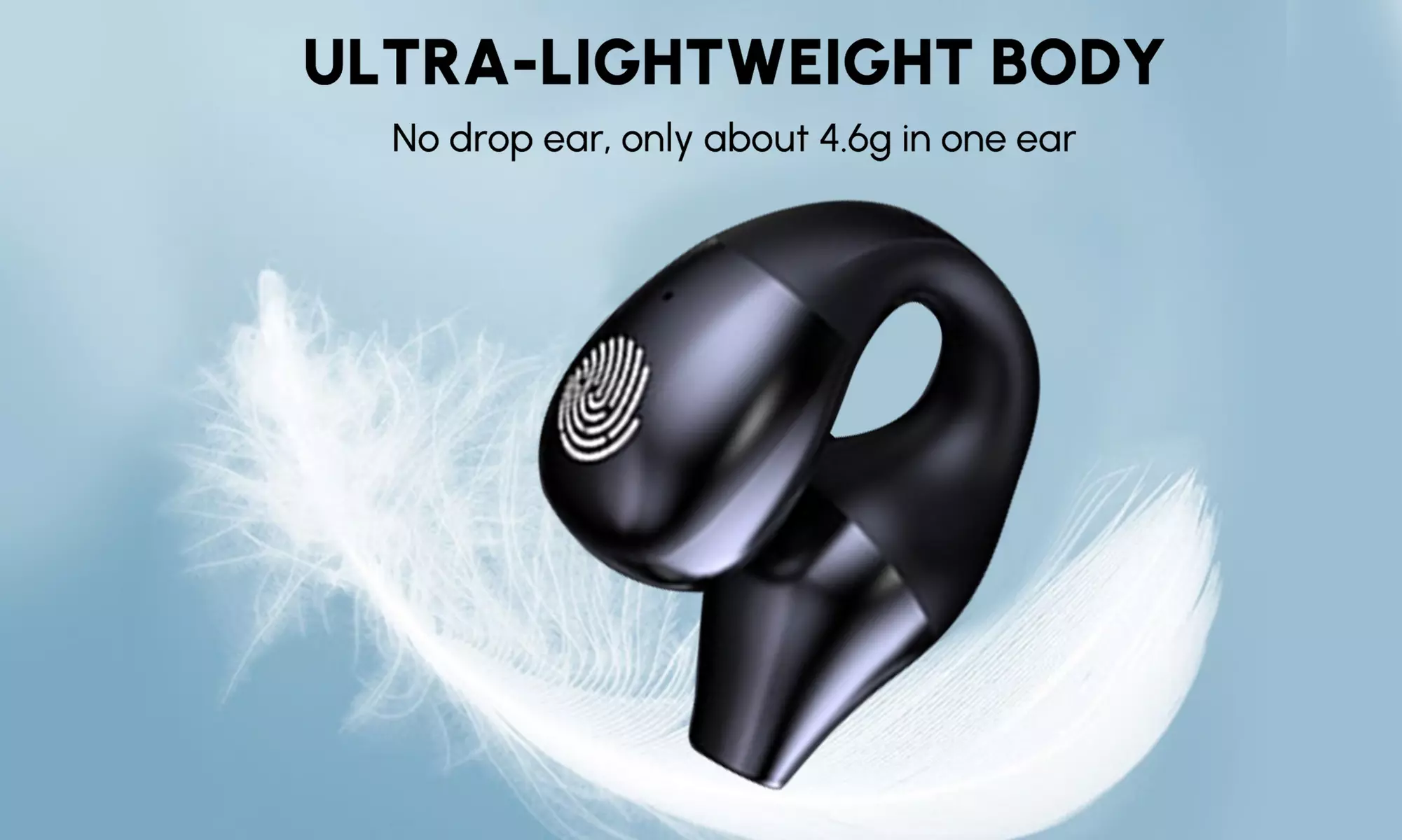Open Ear Clip Bone Conduction Earbuds Bluetooth 5.3 Wireless Noise Reduction