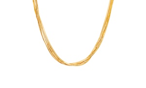 Gold-Tone Stainless Steel 5 Layered Snake Chain Necklace