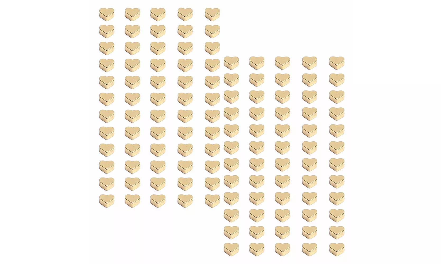 US 60-120 Pc 14K Gold Heart Spacer Beads Charm Brass Loose Bead Jewelry Making