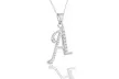 Sterling silver Crystal initial necklace ( multiple platings) - Second Medium
