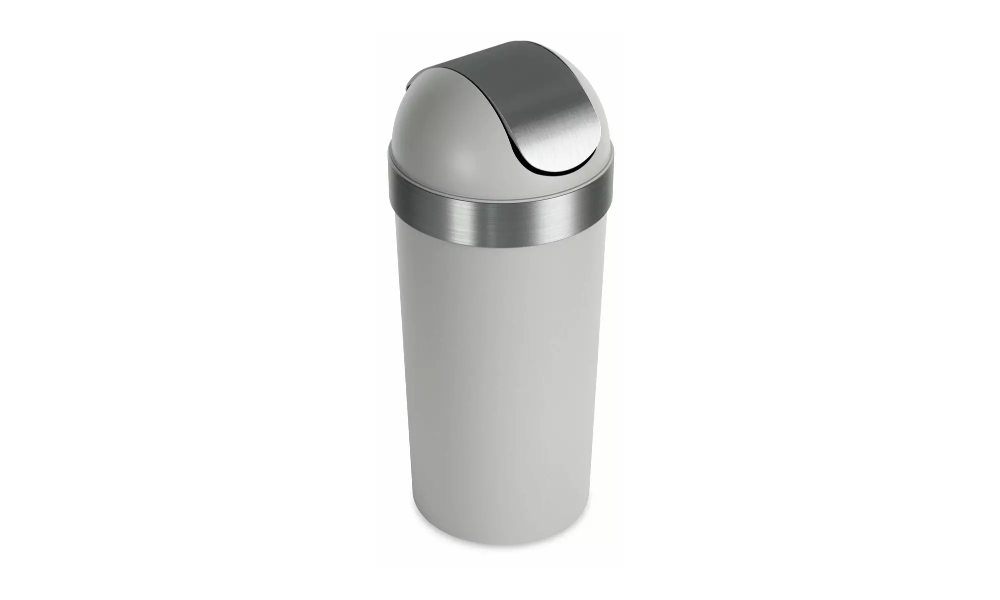 Umbra Venti Trash Can with Swing Top Lid (Gray-Steel) - Primary Image