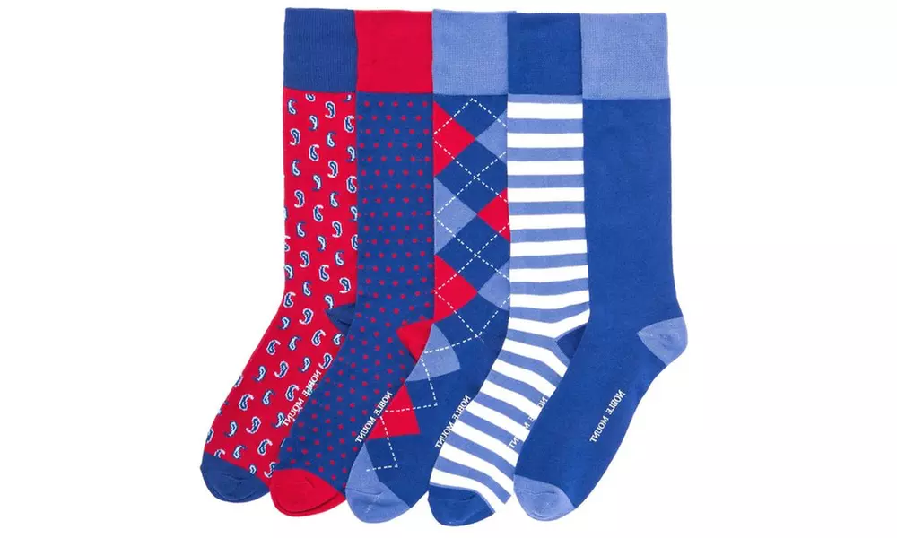 Men's Combed Cotton Weekday Dress Socks 5-Pack - Primary Image