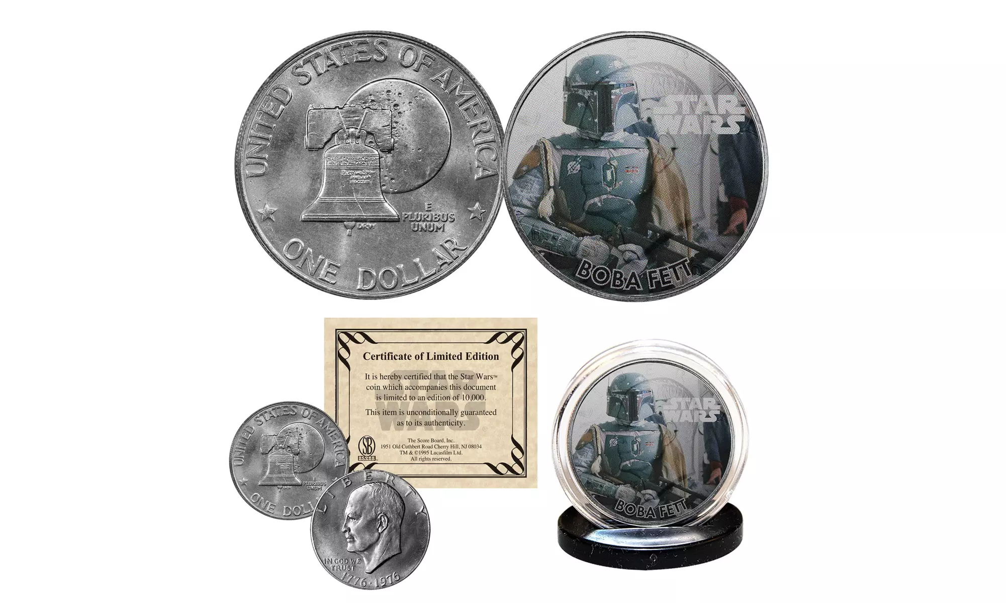 BOBA FETT - STAR WARS Licensed 1976 Eisenhower "IKE" Dollar U.S. Coin