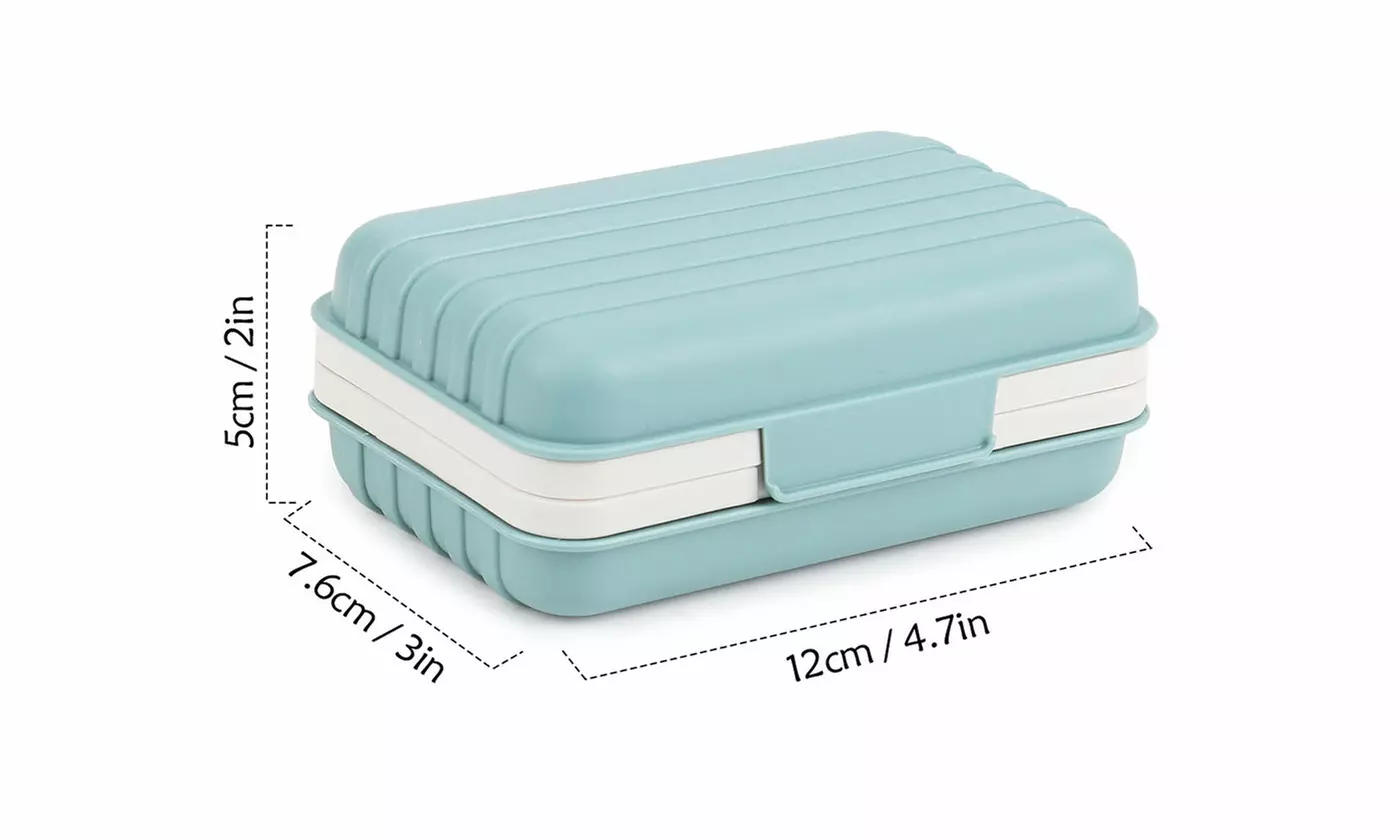 2-Pack Self Draining Bar Soap Holder Case Travel Soap Container Dishes