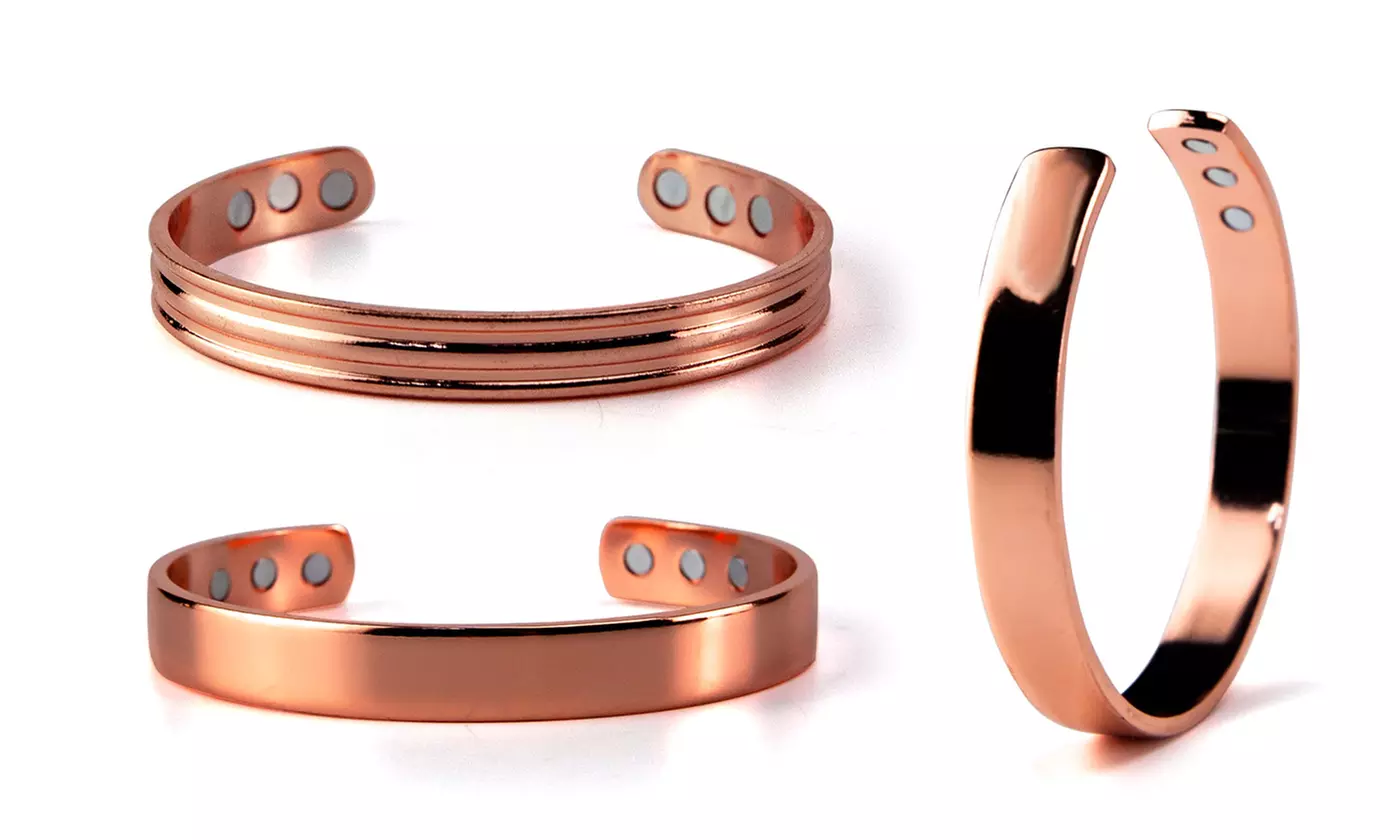 Pure Copper Arthritis Magnetic Therapy Bangle Cuff for Men Women - Primary Image