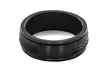 Men's Black Plated Stainless Steel Cable Inlay Band Ring - Second Medium