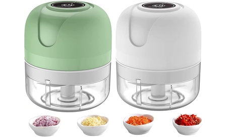 Portable Electric Mini Garlic Chopper Blender Mincer With USB Charging Green