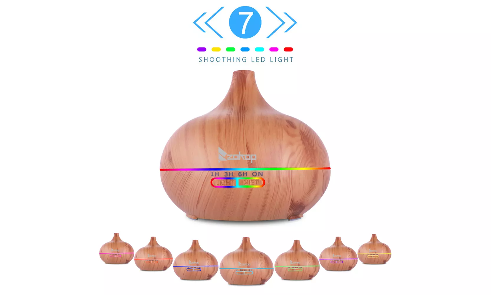 500ML Wood Essential Oil Ultrasonic Humidifier Aroma Diffuser 4 Mode - Primary Image