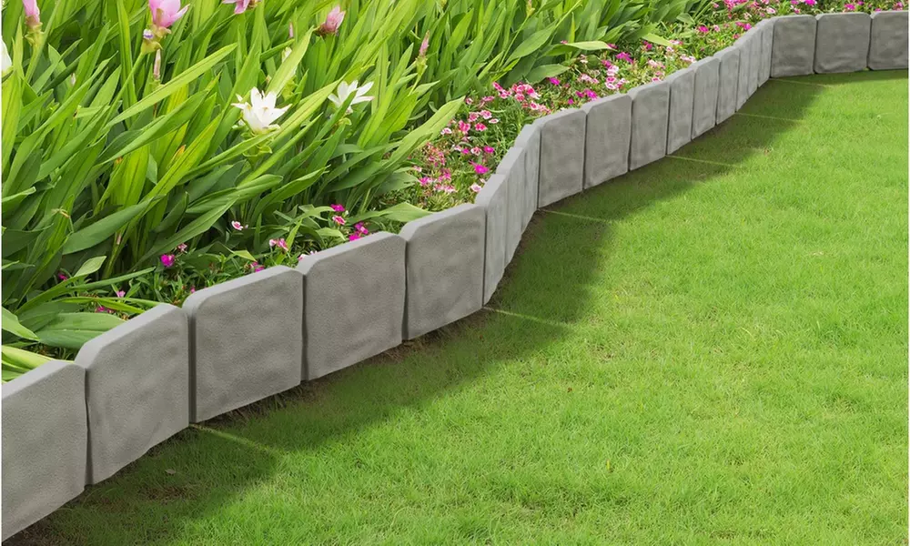 10 Piece Cobblestone Flower Bed Border by Pure Garden - Primary Image