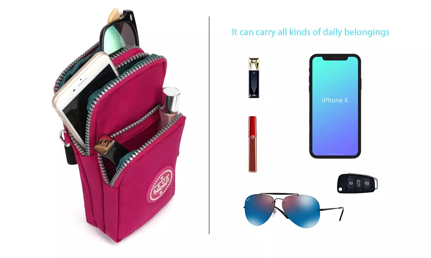 Crossbody Cell Phone Purse Wallet Sling Bag Shoulder Strap Sports Armband Bag