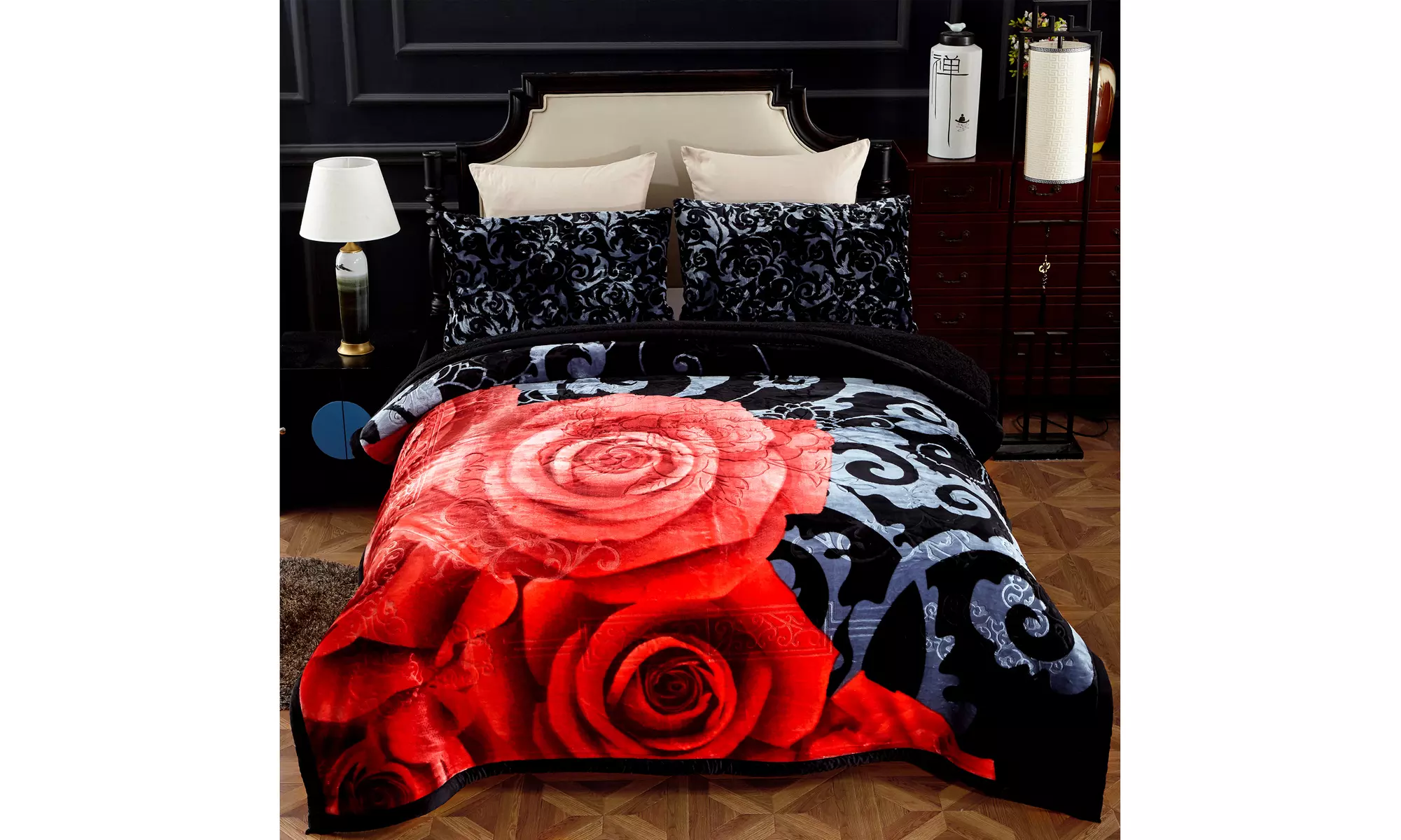 3-Piece Sherpa Comforter Set Soft Fleece Bed Blanket With 2 Pillow Shams 79"x91" - Primary Image