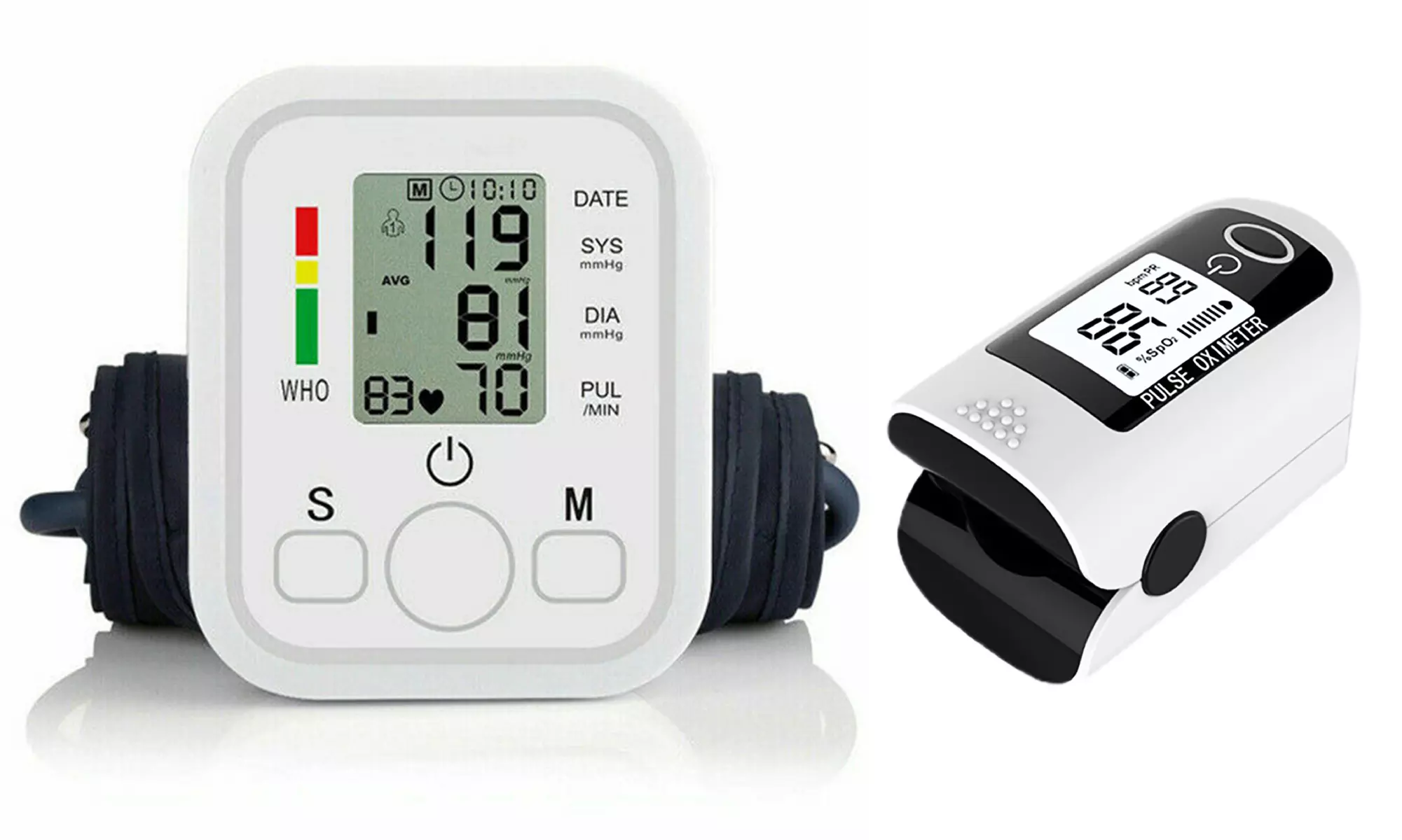 Upper Arm Cuff Digital Blood Pressure Monitor with Fingertip Pulse Oximeter - Primary Image