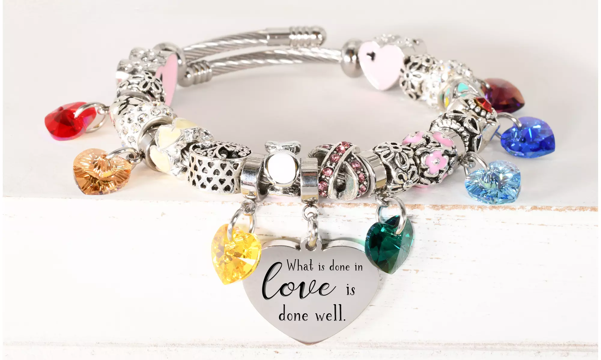 Women's Inspirational Heart Chakra Bracelet By Pink Box - Primary Image