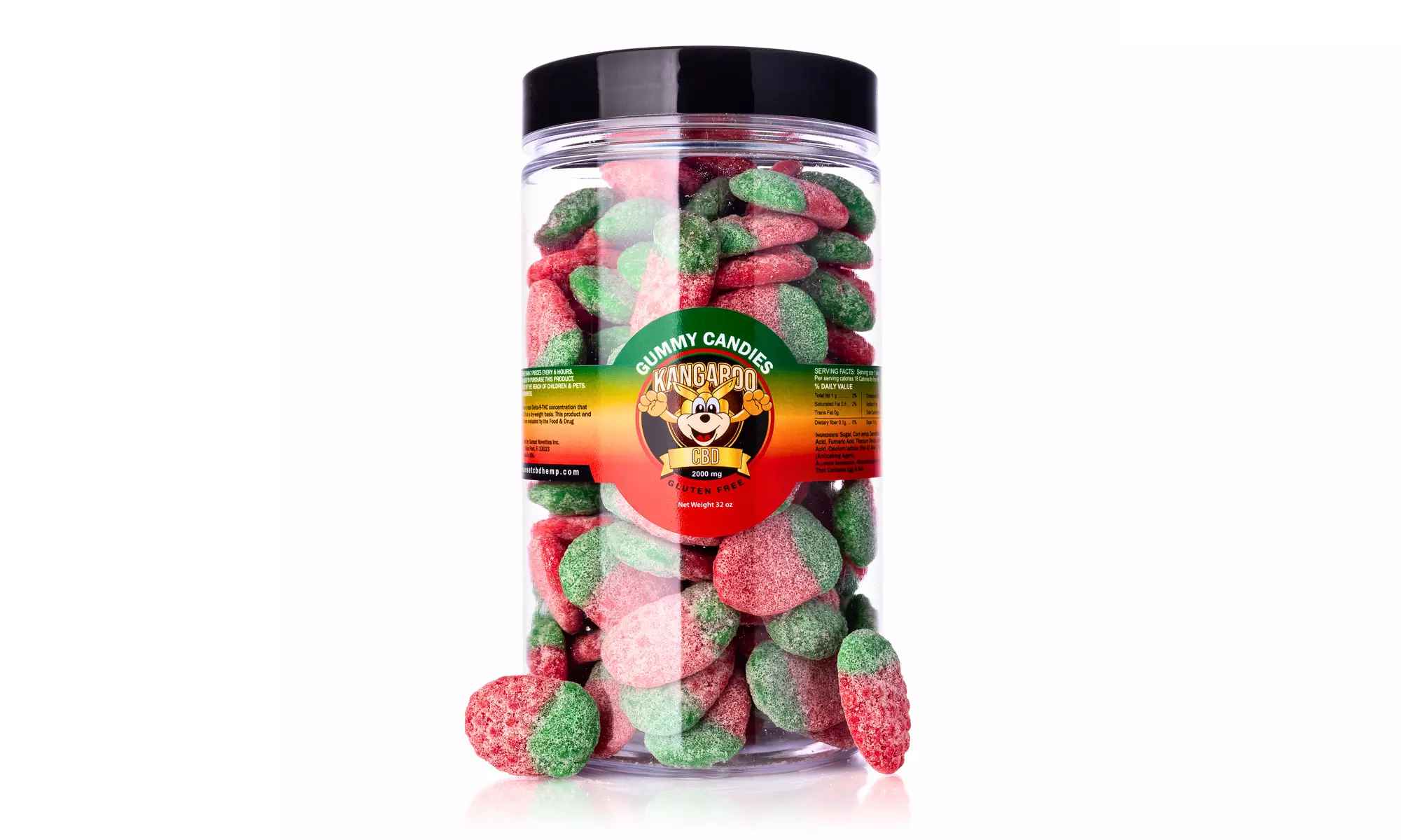 CBD Infused Sour Strawberry Gummies from Kangaroo (250MG - 5000MG)