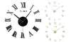 3D DIY Wall Clock Mute Mirror Surface Stickers Roman Numerals Home Wall Decor