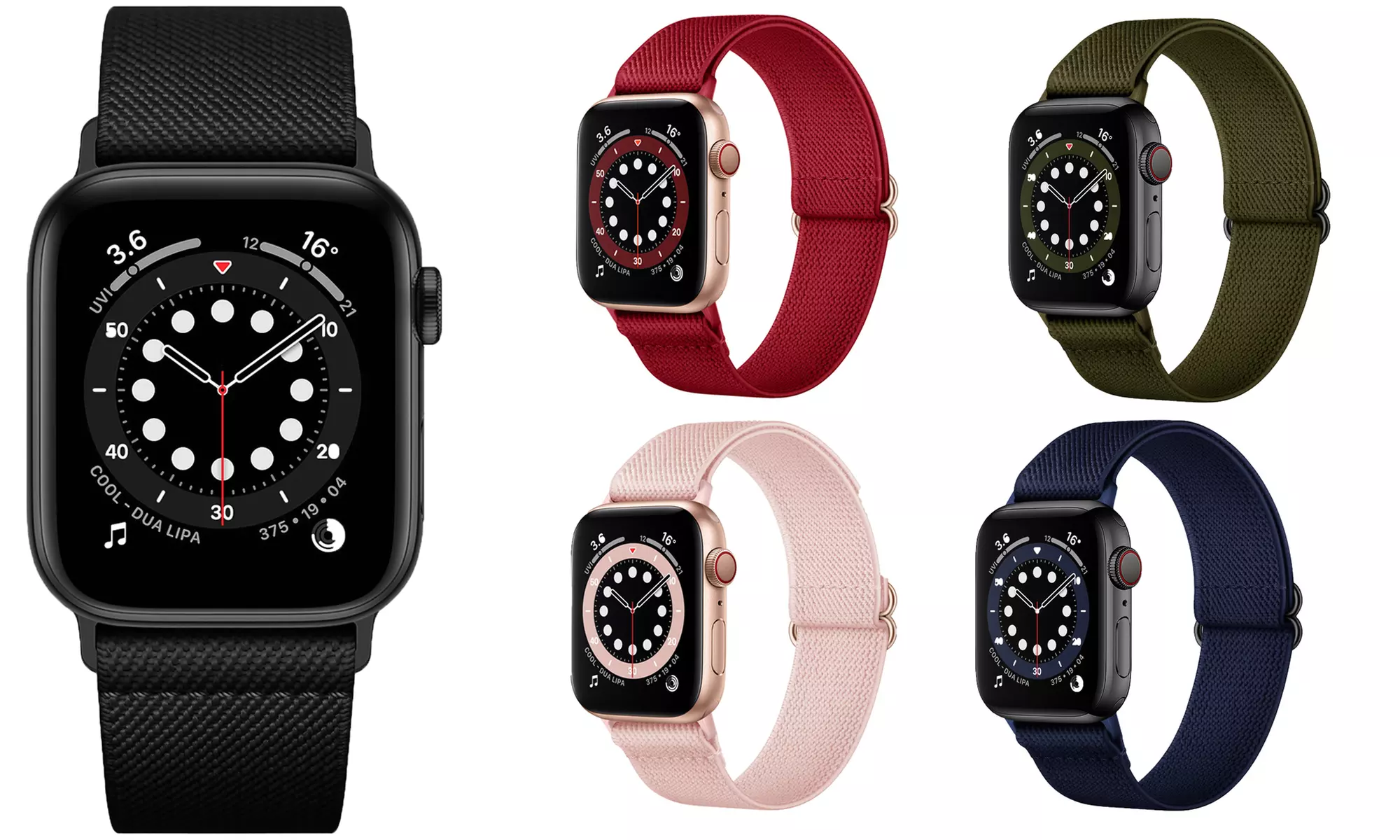 LAX Designer Nylon Mesh Band for Apple Watch 38mm to 45mm