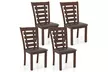 Costway Wooden Dining Chairs Set of 2 with Upholstered Seat and Rubber High Back - Second Medium