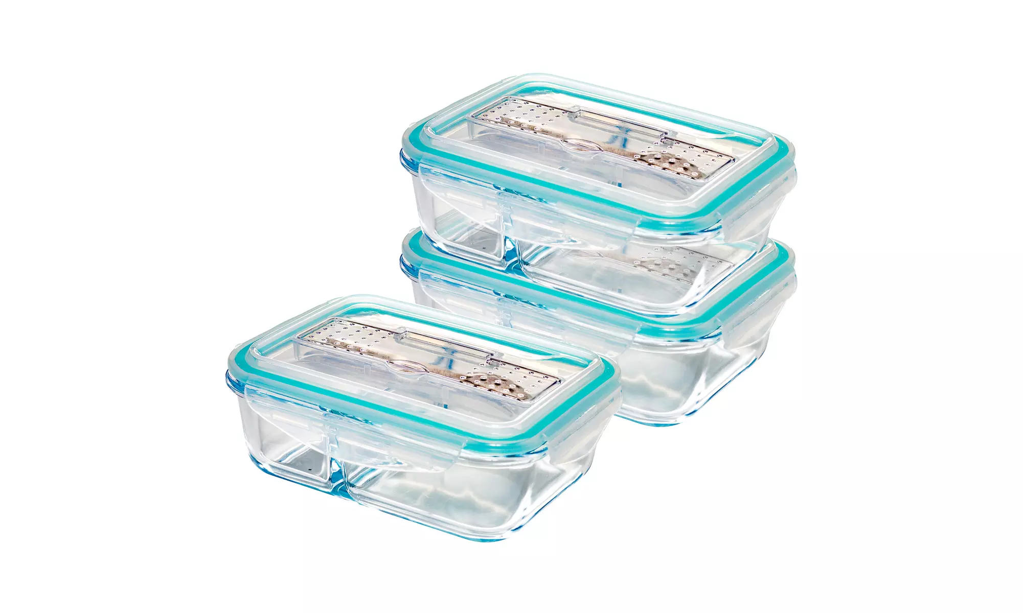 Borosilicate Glass Meal Prep Containers with Snap Locking Lids (1-3or 5 Pack)