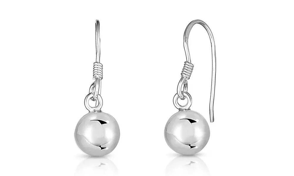 Italian Sterling Silver Classic Ball Drop Earrings - Primary Image