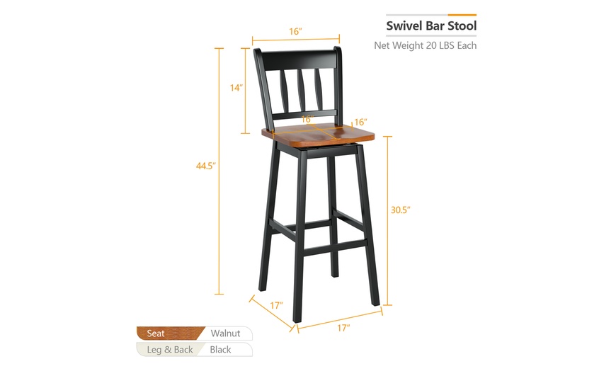 Up To 54% Off On Costway Set Of 4 Swivel Bar S... | Groupon Goods