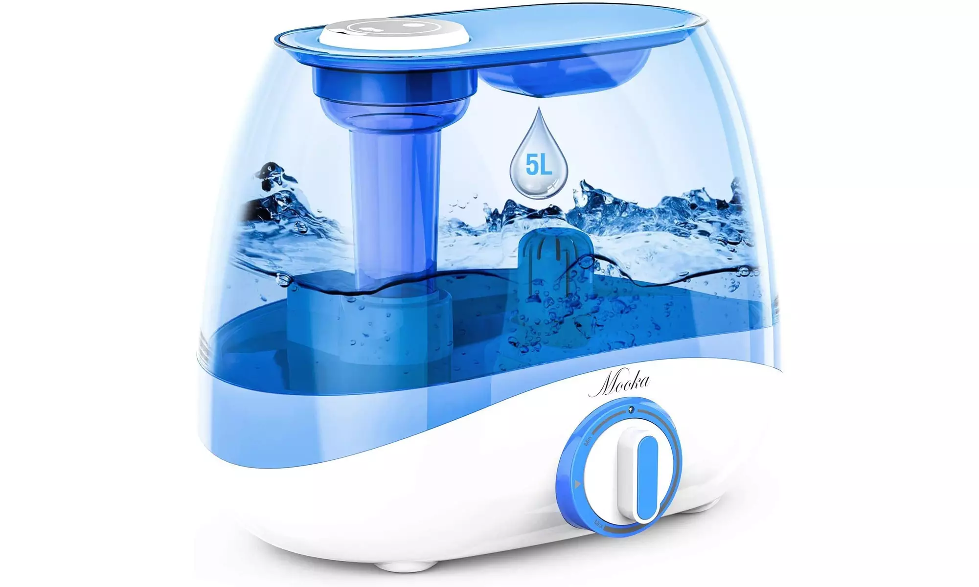 Mooka Ultrasonic Cool Mist Humidifier with Auto Shut-Off (White) - NEW - Primary Image