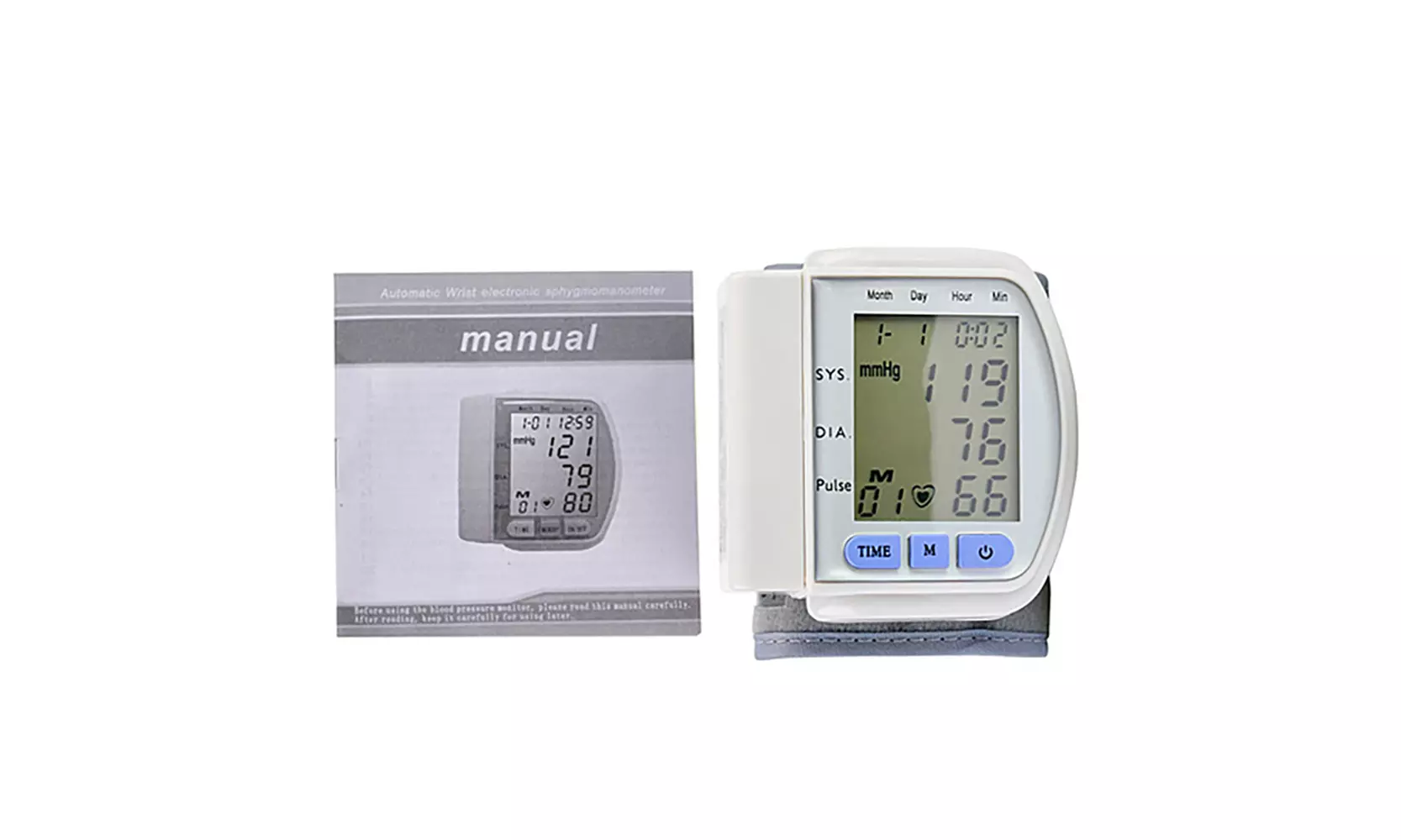 LCD Digital Automatic Wrist Cuff Blood Pressure Monitor - Second Medium