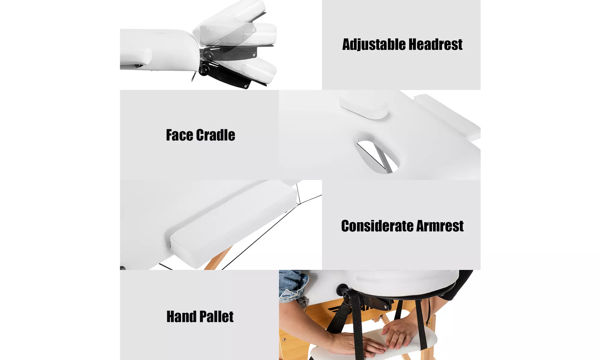 84" Portable Massage Table Adjustable Spa Bed with Carry Case