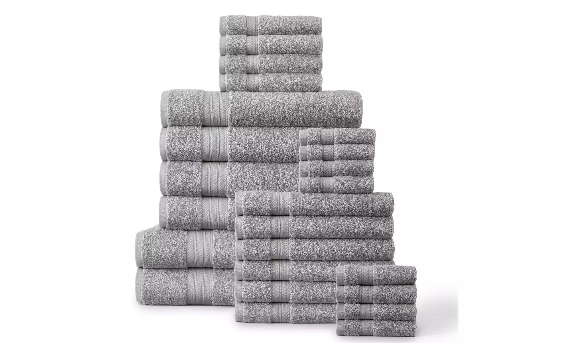 24 Piece 100% Cotton Soft, Fluffy, Absorbent, Premium Hotel Quality Towel Set  - Primary Image