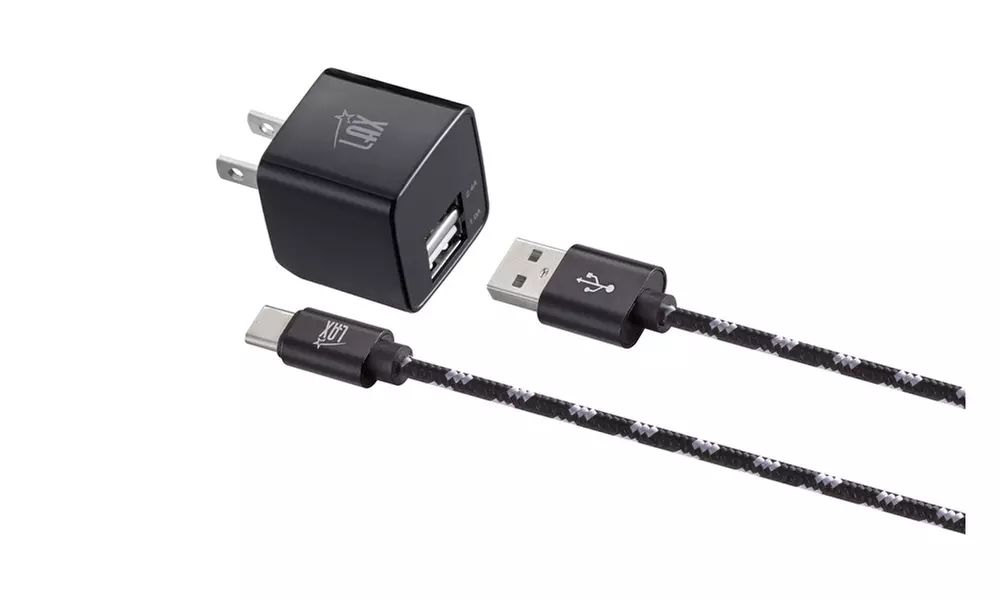 LAX Dual USB Fast Wall Charger with 6-Ft Charging Cable (1, 2 or 3-Pack)