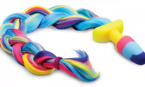 Rainbow Unicorn Tail Anal Plug - Primary Image