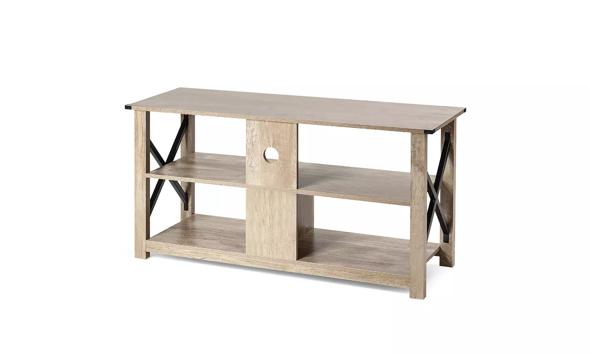 Costway Modern TV Stand for TV's up to 55" w/ 3-Tier Open Shelves - Primary Image