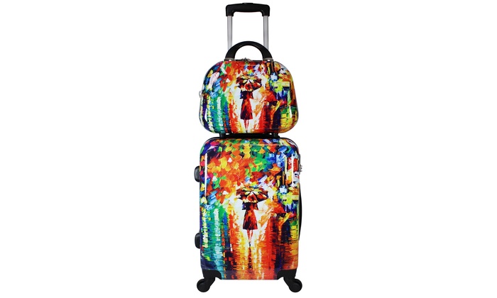 2 piece carry on spinner luggage set