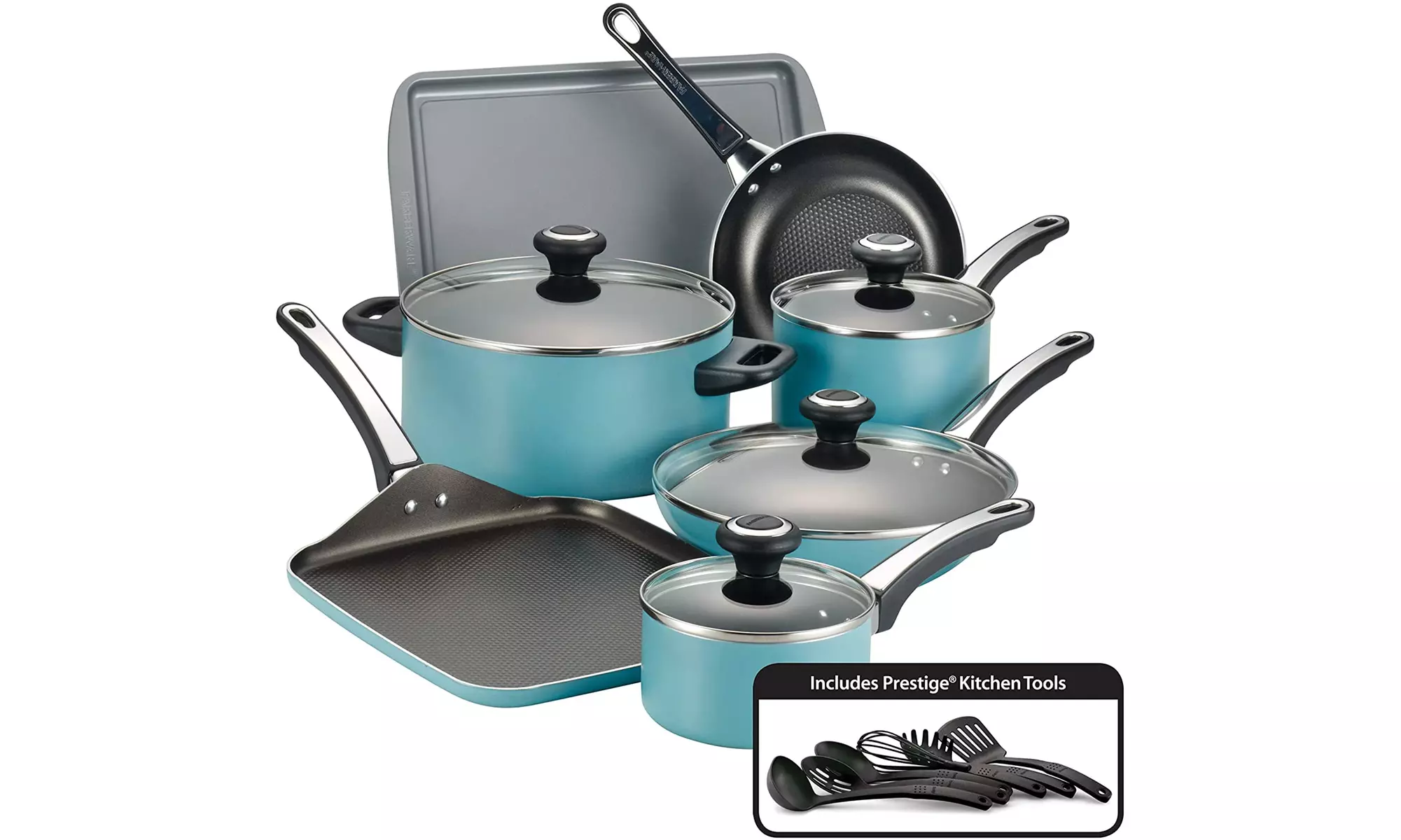Farberware Nonstick Cookware Pots and Pans Set Dishwasher Safe 17 Piece - Primary Image