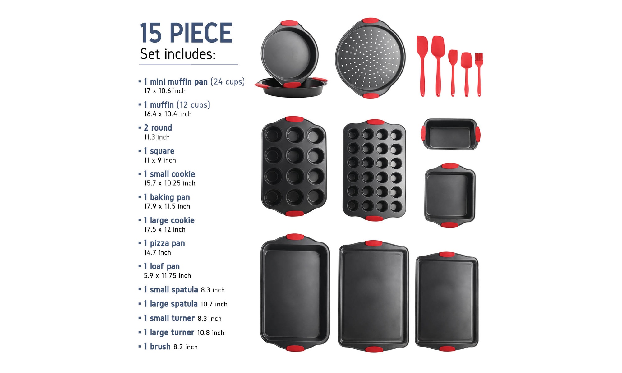JoyTable Kitchen 39 PC Full Bakeware Set & Utensil Set - Pans, Gadgets, Utensils