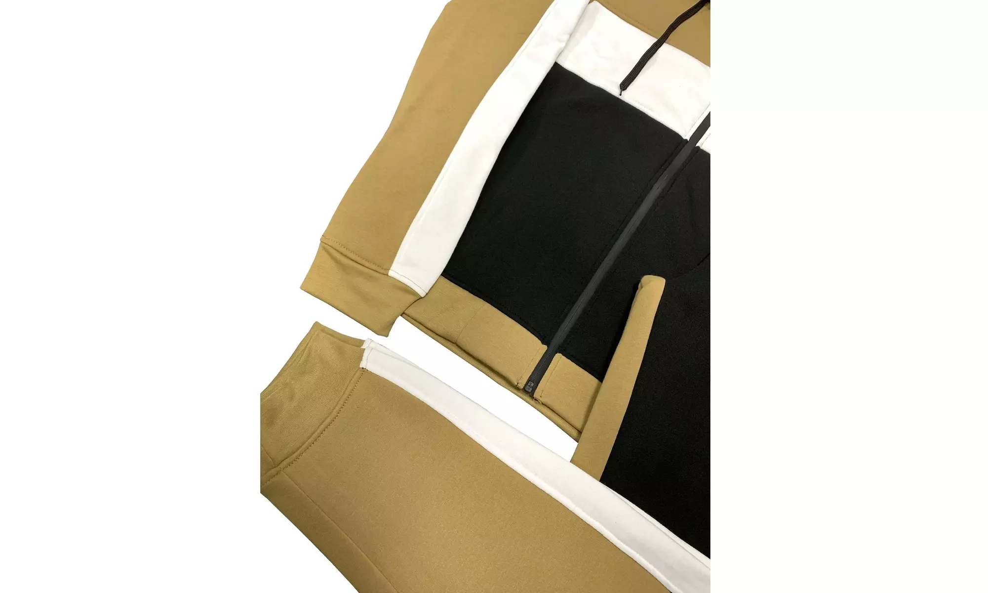 Mens' Jogger Sweatsuit 2-Piece Color Block Sweat jacket Sweatpants Fleece suit