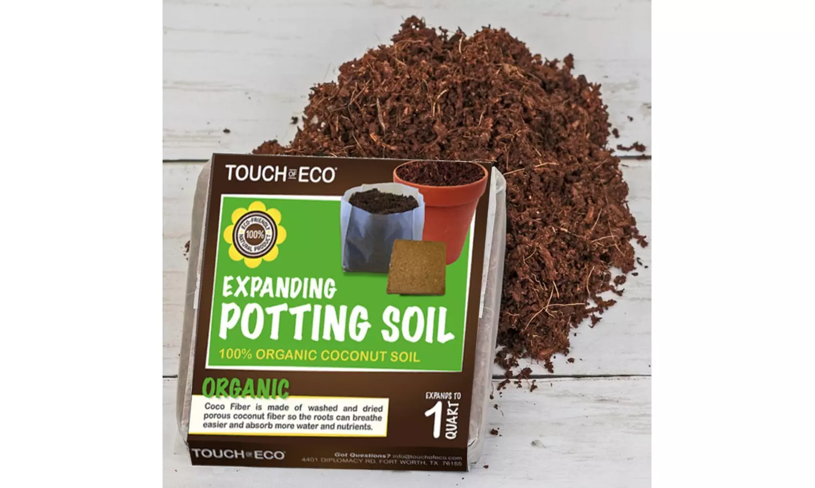 Natural & Organic Coco Fiber Expanding Soil for Planting (2, 4 or 6 Pack)